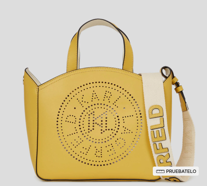 BOLSO TOTE PEQUEÑO PERFORADO K/CIRCLE OCRE
